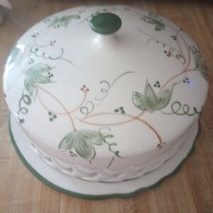 Floral Ceramic Covered Cheese Dome